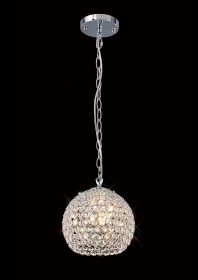 Ava Polished Chrome Crystal Ceiling Lights Diyas Spherical Crystal Fittings